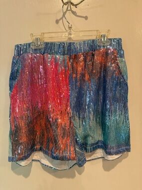 Lucky & Blessed Sequin Top in Blue, Teal & Navy